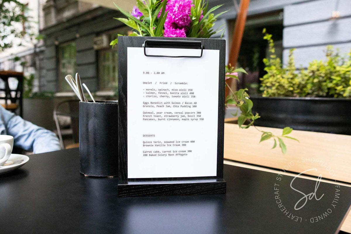 Wooden Table Stand with Two side Clips for restaurant