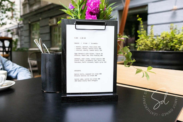 Wooden Table Stand with Two side Clips for restaurant