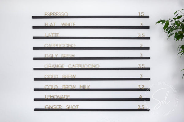 wall message board for cafe menu shopdaddy studio