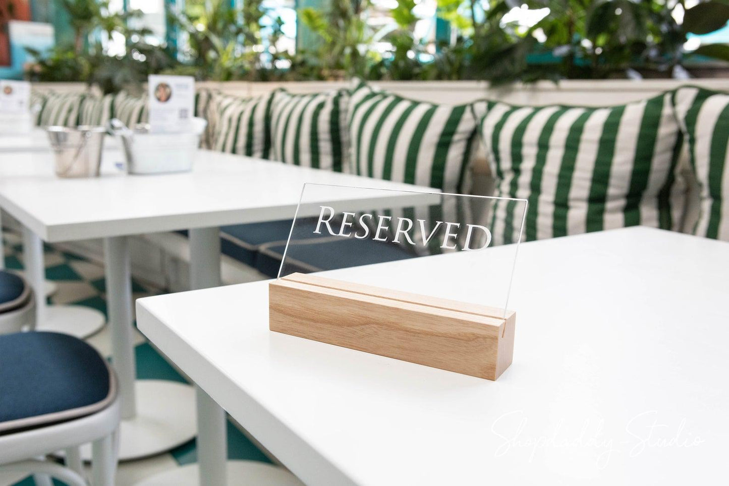 cafe table reserved sign shopdaddy studio