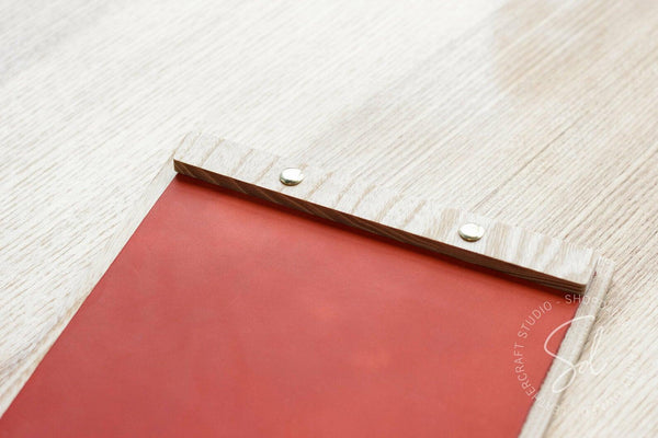 elegant Menu Board with Red Leather Cover