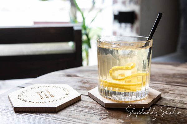 Set of Wooden Coasters (5 pcs) for beer