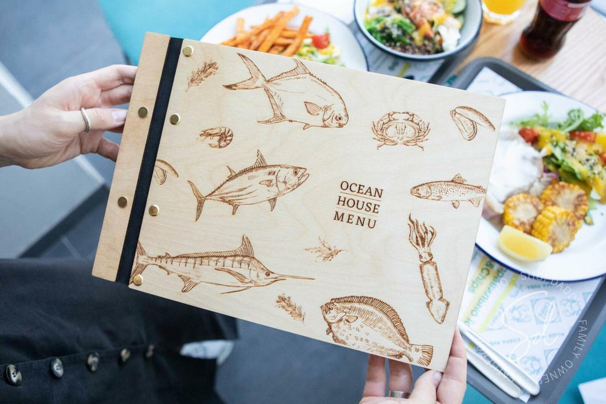 Matt Lacquer Wooden Menu Holder for restaurant