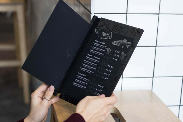 Wooden Menu Board with Elastic Band for drink menu