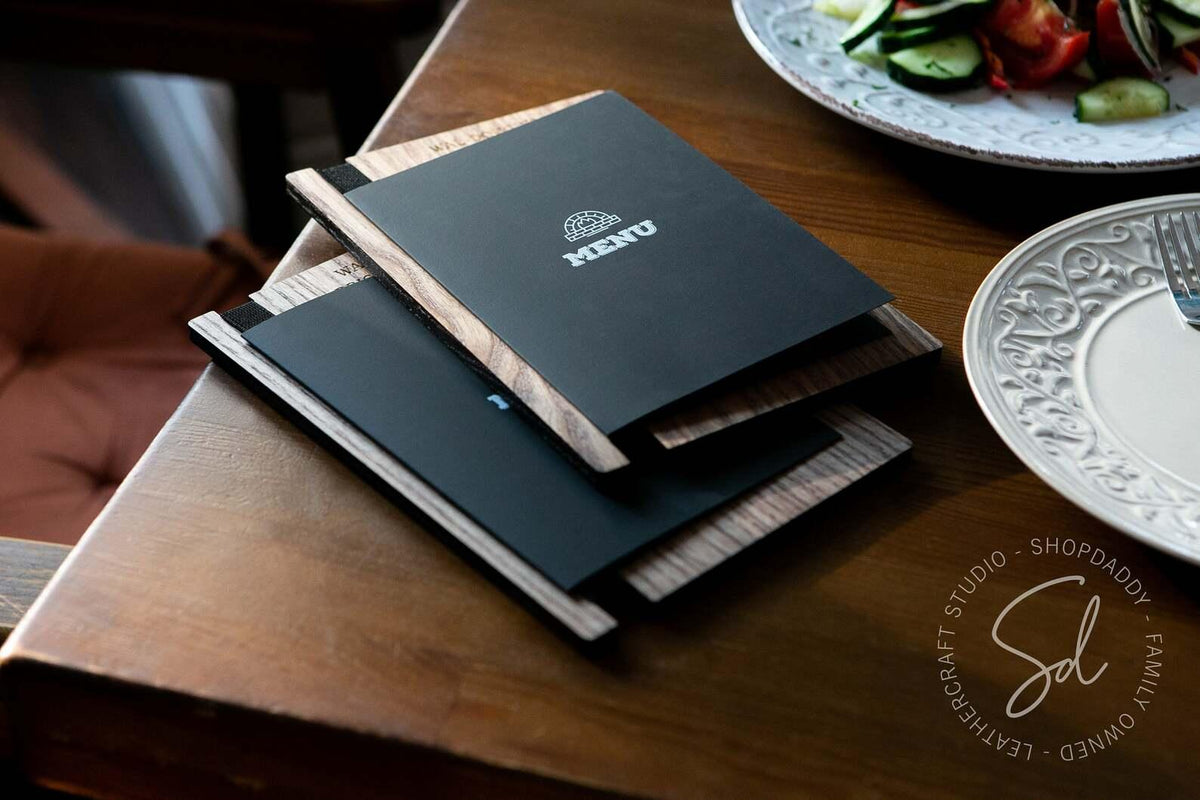 wood restaurant menu holder a5 shopdaddy studio
