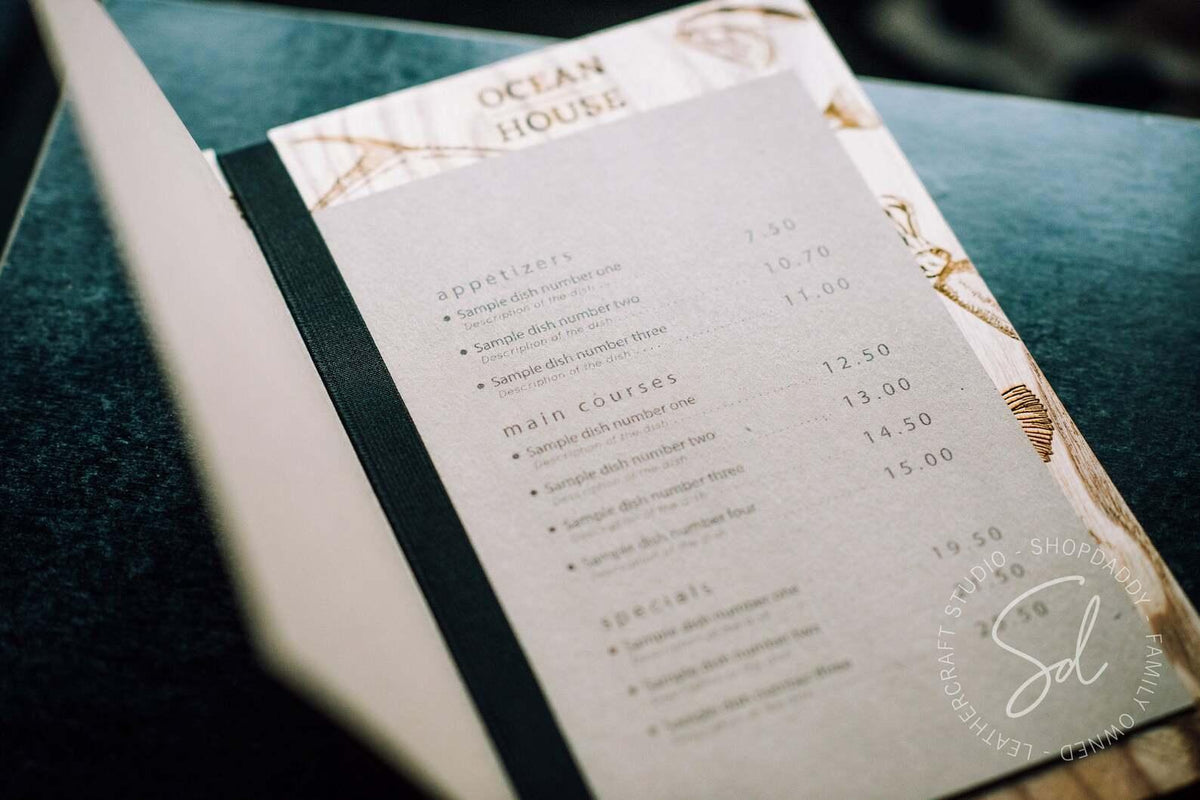 wood restaurant menu holder a5 shopdaddy studio